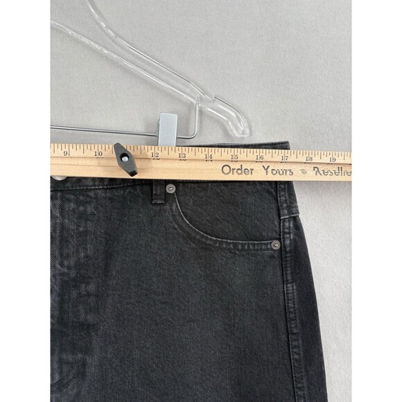 Tibi Womens Skirt Black Denim Jean Midi with Front Slit NWT - Picture 3 of 9